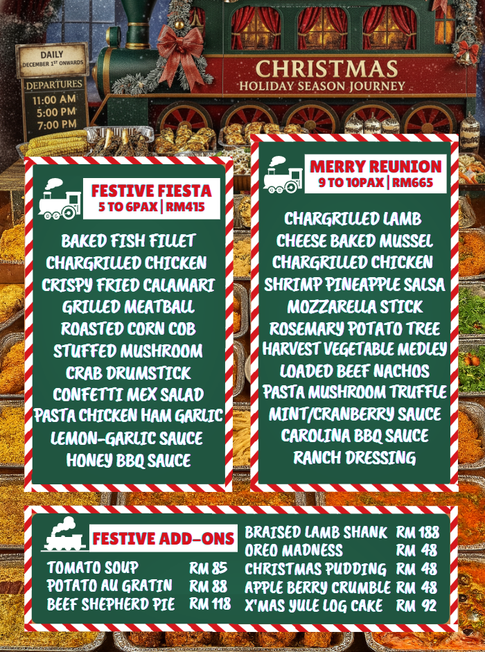 christmas and new year set menu