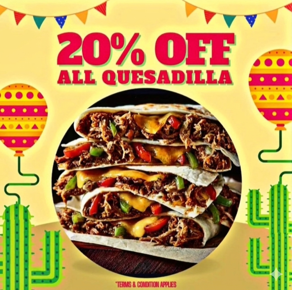 Captain Shrimp Petaling Jaya Rolls Out 20% Quesadilla Promotion